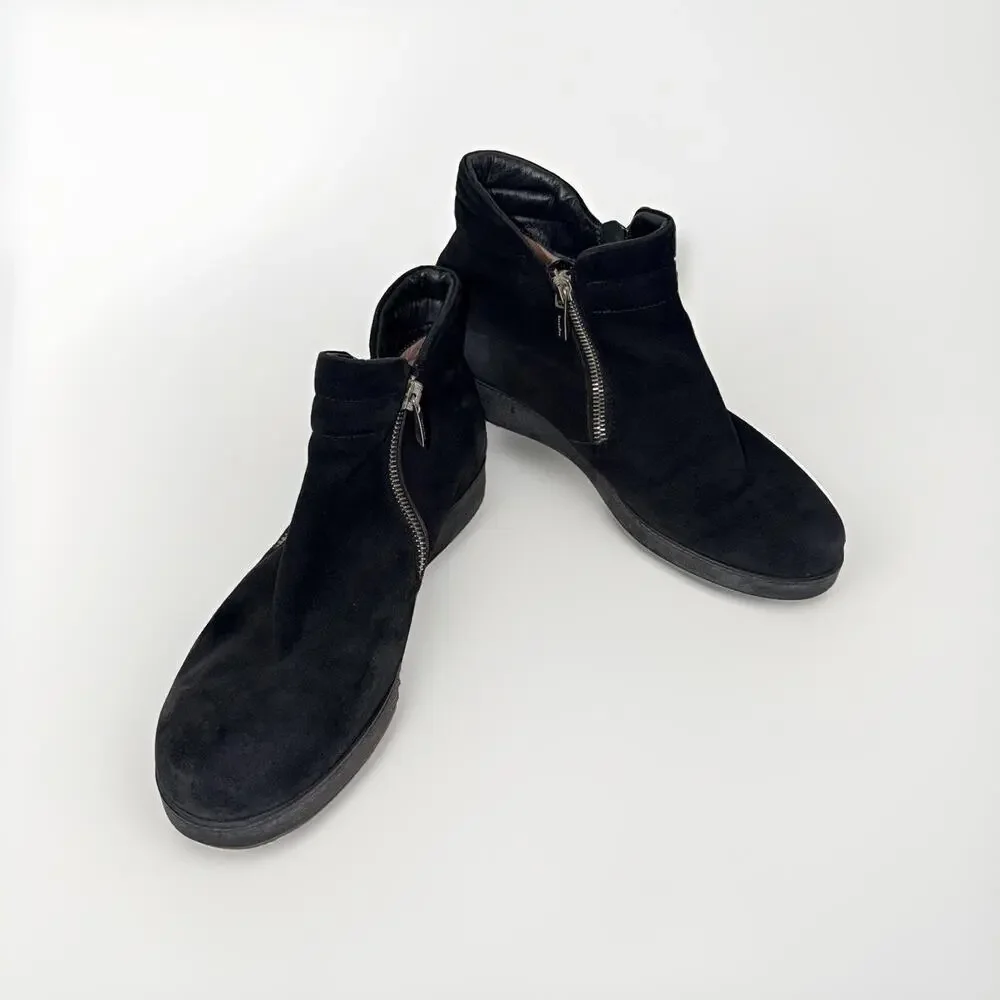 BeautiFeel Brie Style Black Suede Zip Ankle Booties EU 37 / 6.5 Comfort JB2